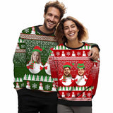 Personalized Face Christmas Snowman Matching Ugly Christmas Sweatshirt, Gift For Christmas Custom face Sweatshirt, Ugly Couple Sweatshirts