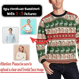 Personalized Face Family Merry Christmas Ugly Men's Christmas Sweatshirts, Gift For Christmas Custom face Sweatshirt, Ugly Couple Sweatshirts