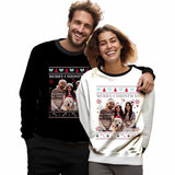 Personalized Family Photo Matching Ugly Christmas Sweatshirt, Gift For Christmas Custom face Sweatshirt, Ugly Couple Sweatshirts