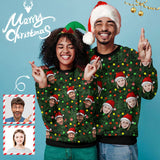 Personalized Face Christmas Light Bulb Matching Ugly Christmas Sweatshirt, Gift For Christmas Custom face Sweatshirt, Ugly Couple Sweatshirts