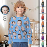 Custom Face Multicolor Print Kids' All Over Print Sweatshirt