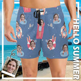 Personalized Girlfriend's Face Swim Shorts Custom Casual Life Men's Quick Dry Swim Shorts