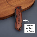 Custom Text Folding Camping Knife Unique Father's Day Gifts