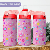Custom Name Pink Kids Water Bottle 12OZ Stainless Steel Personalized Drink Cup