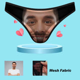 Custom Big Funny Face Mesh Thong Underwear Mesh Sheer Seamless Thongs for Women