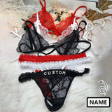 Hotwife Lingerie Custom Name Bikinis Sets For Women Sexy Bra G-string With Crystal Letters Valentine's Day Gift Underwear Outfit