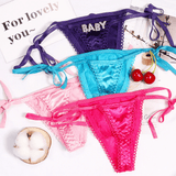 Custom Name Thong Panties Bikini Satin Personalized Women Sexy Strings Panties Lingerie Underwear Intimates Girls Gift(DHL is not supported)