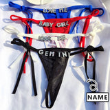 Personalized Name Letters Thongs G-string Thongs for Women Panties Soft Side Tie Lingerie Briefs Multicolor Panties Sexy Jewelry(DHL is not supported)