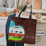 Custom Name RV Canvas Tote Bag Put Your Name on Beach Tote Bag