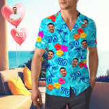 Custom Hawaiian Shirts with Face&Age Personalized Aloha Shirt Gift For Birthday Party