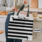 Custom Name Dog Canvas Tote Bag  Print Your Text on Beach Tote Bag