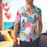 Custom Face&Age Hawaiian Shirts for Boyfriend/Husband Beer Aloha Shirts Gift Personalized Birthday Shirts
