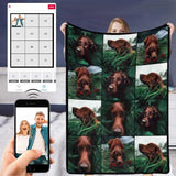 Personalized Dog Portrait Throw Blanket, Custom Blanket With Photo, Custom Photo Puzzle Ultra-Soft Micro Fleece Blanket, Customized Throw Blanket For Kids/Adults/Family Gift