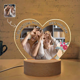 Custom PhotoTo Beautiful Mom Ever Heart-Shaped Acrylic Panel With Light Base