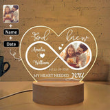 Custom Photo&Name&Date My Heart Needed You Heart-Shaped Acrylic Panel With Light Base