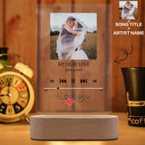 Custom Photo&Song Title&Artist Name Happy Wedding Clear Acrylic Music Plaque