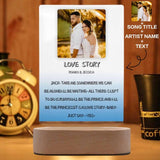 Custom Photo&Song Title&Artist Name&Text Love Story Clear Acrylic Music Plaque