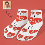 Personalized Dad Socks Custom Face I Love Dad White Background Ankle Socks For Australian Father's Day