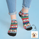 Christmas Custom Photo Sock Dog Face Pet Socks Personalized Christmas Socks Ankle Socks