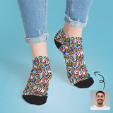 Custom Socks with Boyfriend Face Personalized Fun Women's Ankle Socks