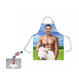 Custom Face Man And Sheep All Over Print Adjustable Apron