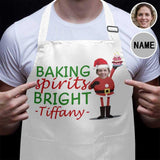 Custom Face&Name Christmas Baking All Over Print Adjustable Apron