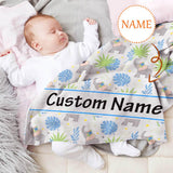 Personalized Baby Blanket with Name Cartoon Animals, Super Soft Fleece Blanket Customized Shower Gifts for Newborn Swadding Blanket Infant Blanket Boy & Girl - 30