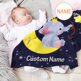 Personalized Baby Blanket with Name Elephant, Super Soft Fleece Blanket Customized Shower Gifts for Newborn Swadding Blanket Infant Blanket Boy & Girl - 30