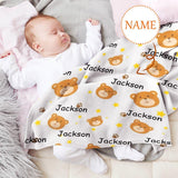 Personalized Baby Blanket with Name Little Bear, Super Soft Fleece Blanket Customized Shower Gifts for Newborn Swadding Blanket Infant Blanket Boy & Girl - 30