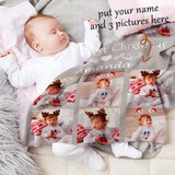 Personalized Baby Blanket with Name&Photo Happy Memory, Super Soft Fleece Blanket Customized Shower Gifts for Newborn Swadding Blanket Infant Blanket Boy & Girl - 30