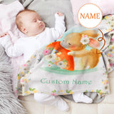 Personalized Baby Blanket with Name Rabbit, Super Soft Fleece Blanket Customized Shower Gifts for Newborn Swadding Blanket Infant Blanket Boy & Girl - 30
