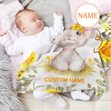 Personalized Baby Blanket with Name Sheep with Flower, Super Soft Fleece Blanket Customized Shower Gifts for Newborn Swadding Blanket Infant Blanket Boy & Girl - 30