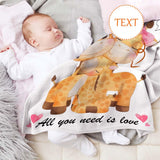 Personalized Baby Blanket with Text Giraffe, Super Soft Fleece Blanket Customized Shower Gifts for Newborn Swadding Blanket Infant Blanket Boy & Girl - 30