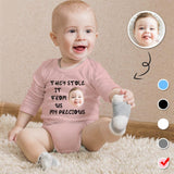 Custom Face Love Infant Bodysuit One Piece Jumpsuit Personalized Long Sleeve Rompers Baby Clothes