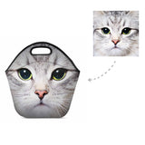 Custom Cat Face Neoprene Lunch Bag