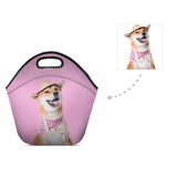Custom Dog Face Neoprene Lunch Bag