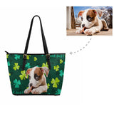 Custom Dog St. Patrick Shamrock Tote Bag