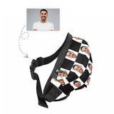 Custom Face Black&White Grid Waist Bag