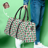 Custom Face Clover Grid Travel Bag