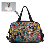 Custom Face Crowds Tote And Cross-body Travel Bag