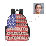 Custom Face National Flag Multi-pocket Nylon Backpack