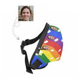Custom Face Rainbow Heart Waist Bag