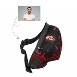 Custom Face Red Skull Waist Bag