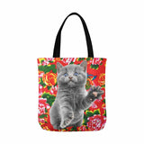 Custom Fashion Cat Photo Tote Bag
