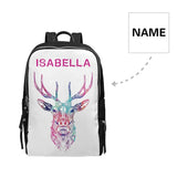 Custom Name Color Moose School Bag