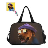 Custom Pet Face Fashion Dog Tote And Cross-body Travel Bag