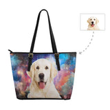 Custom Pet Face Starry Sky Tote Bag