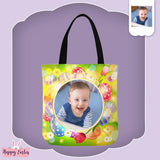 Custom Photo Easter Day Canvas Tote Bag
