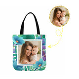 Custom Photo Mother's Day Canvas Tote Bag