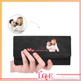 Custom Photo Wallet Happy Love Moment Personalized Women's Trifold Genuine Leather Wallet